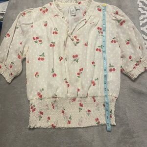 NWOT Joie Cherry Print Sheer Blouse